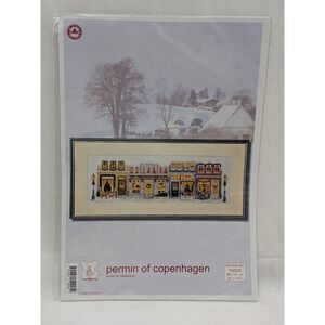 NEW Permin of Copenhagen Christmas In Town Cross Stitch Pattern 34x14 # 154225